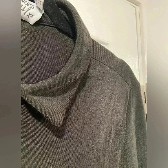 Princess Polly Black Stretchy Snap Front Long Sleeve Collared Top Size 12 - Picture 7 of 11